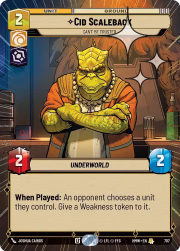 Cid Scaleback - Can't Be Trusted (Hyperspace Foil) (707), Homeworlds — Star Wars card price