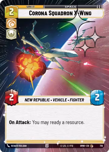 Corona Squadron X-Wing (Hyperspace Foil) (719), Homeworlds — Star Wars card price