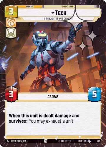 Tech - I Thought It Was Obvious (Hyperspace Foil) (721), Homeworlds — Star Wars card price