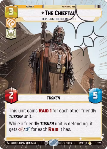 The Chieftain - Here Since the Oceans Dried (Hyperspace Foil) (722), Homeworlds — Star Wars card price
