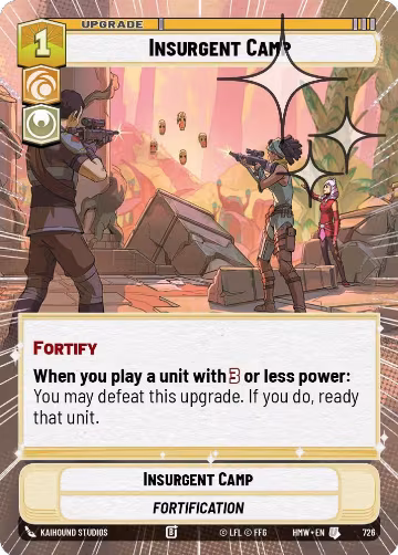 Insurgent Camp (Hyperspace Foil) (726), Homeworlds — Star Wars card price