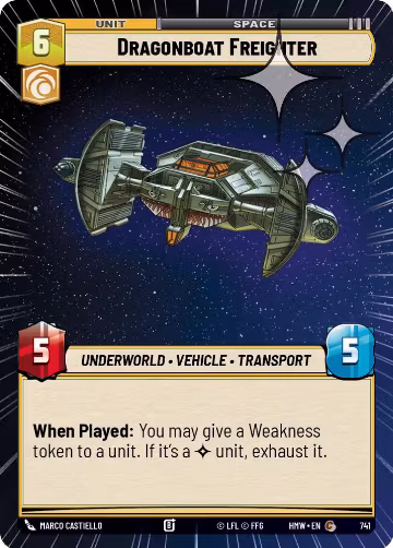 Dragonboat Freighter (Hyperspace Foil) (741), Homeworlds — Star Wars card price