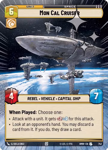 Mon Cal Cruiser (Hyperspace Foil) (742), Homeworlds — Star Wars card price