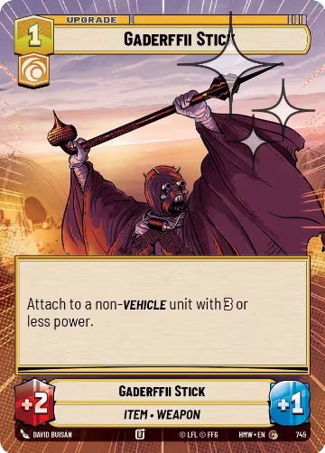 Gaderffii Stick (Hyperspace Foil) (745), Homeworlds — Star Wars card price