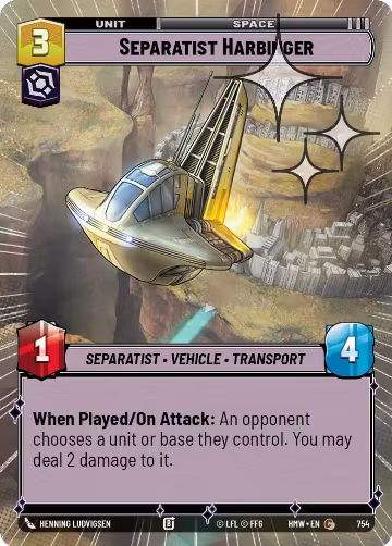 Separatist Harbinger (Hyperspace Foil) (754), Homeworlds — Star Wars card price