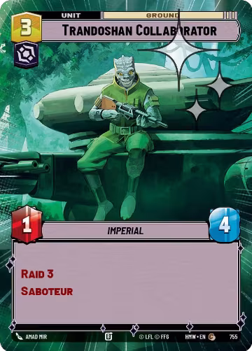 Trandoshan Collaborator (Hyperspace Foil) (755), Homeworlds — Star Wars card price