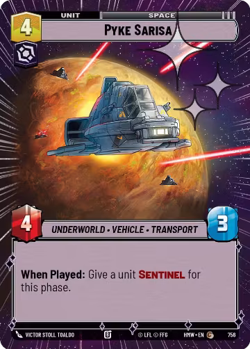 Pyke Sarisa (Hyperspace Foil) (756), Homeworlds — Star Wars card price