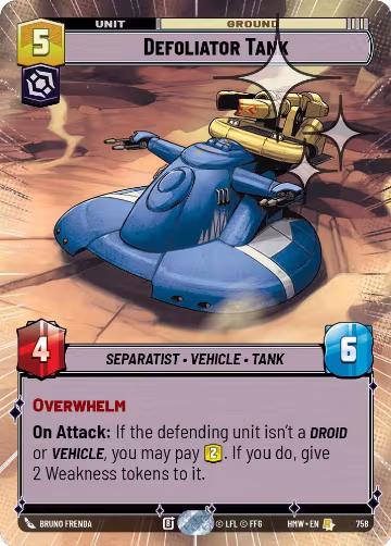 Defoliator Tank (Hyperspace Foil) (758), Homeworlds — Star Wars card price