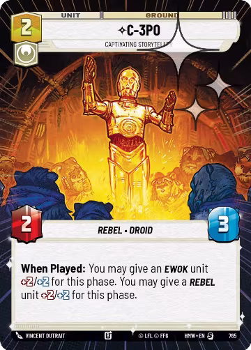 C-3PO - Captivating Storyteller (Hyperspace Foil) (765), Homeworlds — Star Wars card price