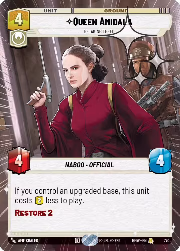 Queen Amidala - Retaking Theed (Hyperspace Foil) (770), Homeworlds — Star Wars card price
