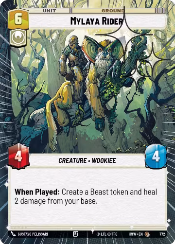 Mylaya Rider (Hyperspace Foil) (772), Homeworlds — Star Wars card price