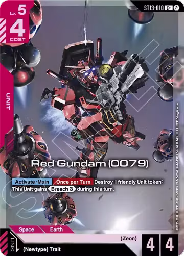 Red Gundam (0079) (C+) (ST13-010), Starter Deck 13: Silent Barrage — Gundam card price