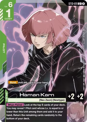 Haman Karn (C+) (ST13-011), Starter Deck 13: Silent Barrage — Gundam card price