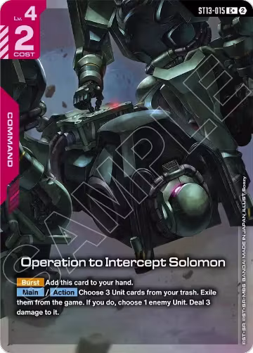 Operation to Intercept Solomon (C+) (ST13-015), Starter Deck 13: Silent Barrage — Gundam card price
