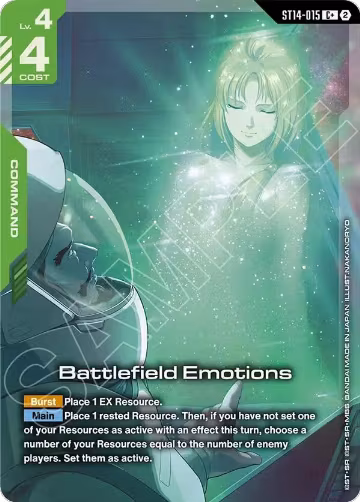 Battlefield Emotions (C+) (ST14-015), Starter Deck 14: Heavy Dominion — Gundam card price