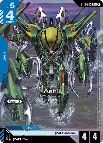 Ash (C+) (ST11-005), Starter Deck 11: Aquatic Assault — Gundam card price