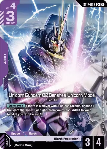 Unicorn Gundam 02 Banshee (Unicorn Mode) (C+) (ST12-009), Starter Deck 12: Raging Onslaught — Gundam card price