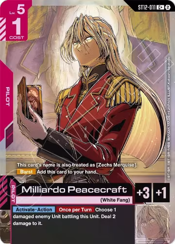 Milliardo Peacecraft (C+) (ST12-011), Starter Deck 12: Raging Onslaught — Gundam card price