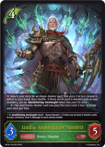 Izudia, Annihilation Manifest (BP20-001EN), Omens and Heirs — Shadowverse card price