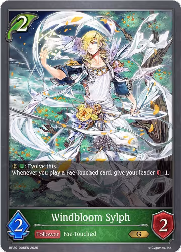 Windbloom Sylph (BP20-005EN), Omens and Heirs — Shadowverse card price