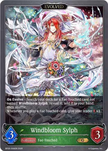 Windbloom Sylph (Evolved) (BP20-006EN), Omens and Heirs — Shadowverse card price