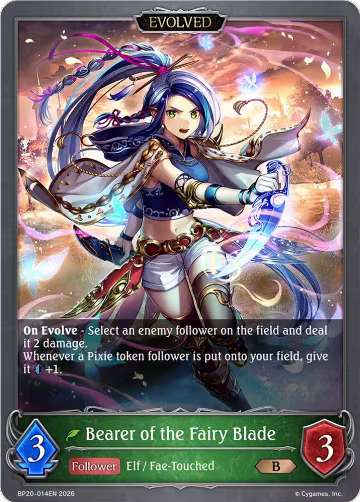 Bearer of the Fairy Blade (Evolved) (BP20-014EN), Omens and Heirs — Shadowverse card price