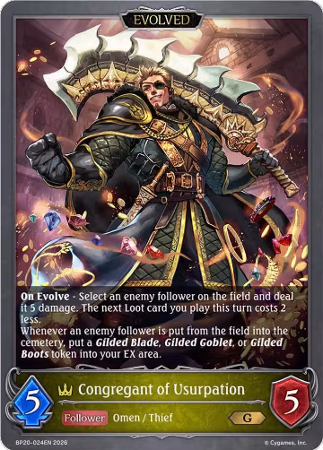 Congregant of Usurpation (Evolved) (BP20-024EN), Omens and Heirs — Shadowverse card price