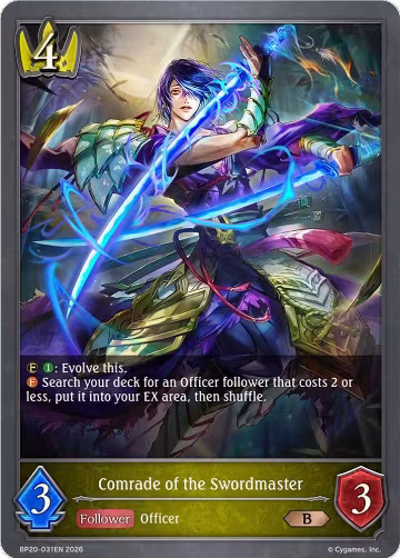 Comrade of the Swordmaster (BP20-031EN), Omens and Heirs — Shadowverse card price