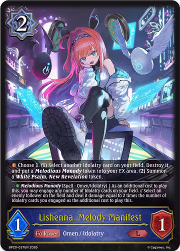 Lishenna, Melody Manifest (BP20-037EN), Omens and Heirs — Shadowverse card price