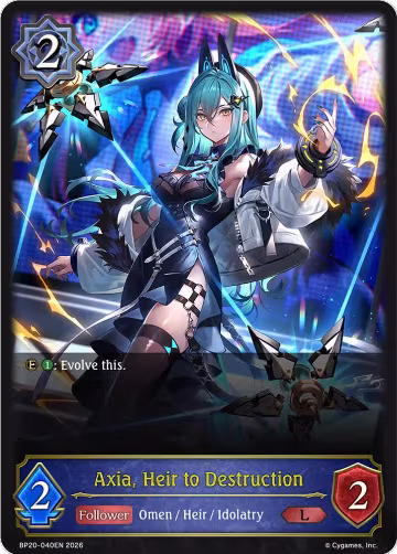 Axia, Heir to Destruction (BP20-040EN), Omens and Heirs — Shadowverse card price