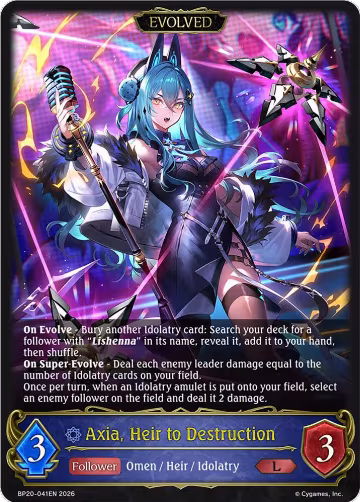 Axia, Heir to Destruction (Evolved) (BP20-041EN), Omens and Heirs — Shadowverse card price
