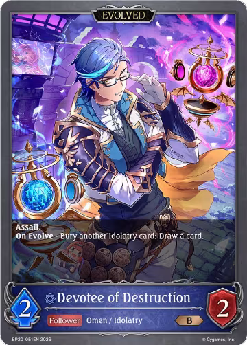 Devotee of Destruction (Evolved) (BP20-051EN), Omens and Heirs — Shadowverse card price