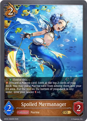 Spoiled Mermanager (BP20-060EN), Omens and Heirs — Shadowverse card price