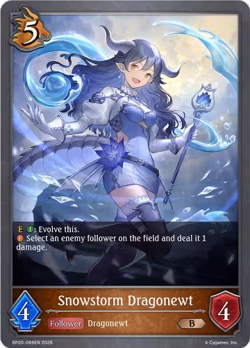 Snowstorm Dragonewt (BP20-068EN), Omens and Heirs — Shadowverse card price