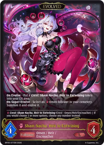 Sham-Nacha, Heir to Entwining (Evolved) (BP20-077EN), Omens and Heirs — Shadowverse card price