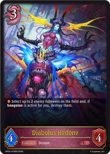 Diabolus Hedone (BP20-078EN), Omens and Heirs — Shadowverse card price