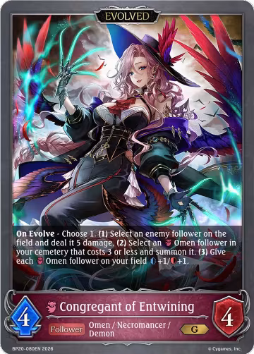 Congregant of Entwining (Evolved) (BP20-080EN), Omens and Heirs — Shadowverse card price