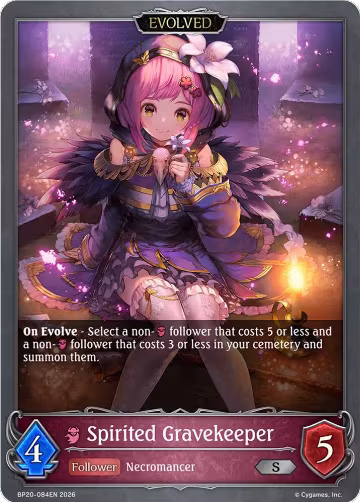 Spirited Gravekeeper (Evolved) (BP20-084EN), Omens and Heirs — Shadowverse card price