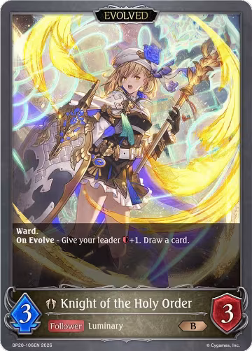 Knight of the Holy Order (Evolved) (BP20-106EN), Omens and Heirs — Shadowverse card price