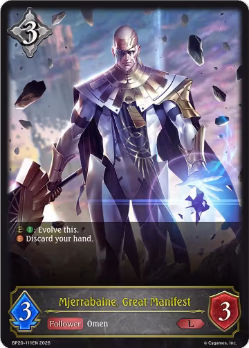 Mjerrabaine, Great Manifest (BP20-111EN), Omens and Heirs — Shadowverse card price