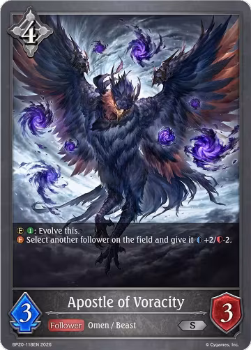 Apostle of Voracity (BP20-118EN), Omens and Heirs — Shadowverse card price