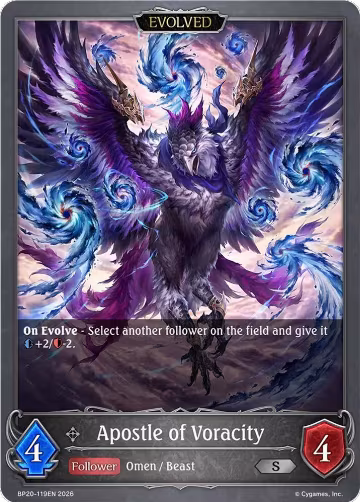 Apostle of Voracity (Evolved) (BP20-119EN), Omens and Heirs — Shadowverse card price