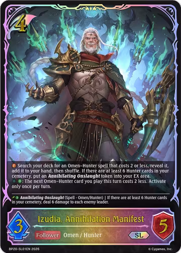 Izudia, Annihilation Manifest (SL) (BP20-SL01EN), Omens and Heirs — Shadowverse card price