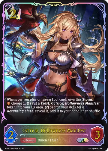 Octrice, Hollowness Manifest (SL) (BP20-SL05EN), Omens and Heirs — Shadowverse card price