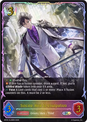 Sinciro, Heir to Usurpation (SL) (BP20-SL06EN), Omens and Heirs — Shadowverse card price