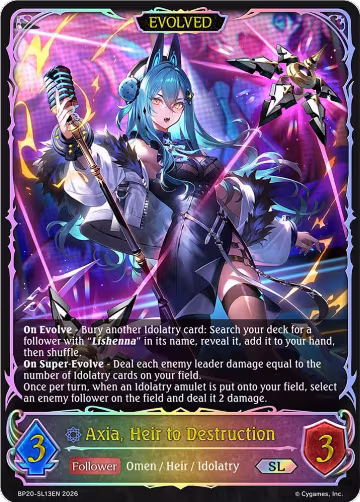 Axia, Heir to Destruction (Evolved) (SL) (BP20-SL13EN), Omens and Heirs — Shadowverse card price