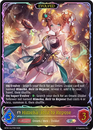 Himeka, Heir to Repose (Evolved) (SL) (BP20-SL27EN), Omens and Heirs — Shadowverse card price