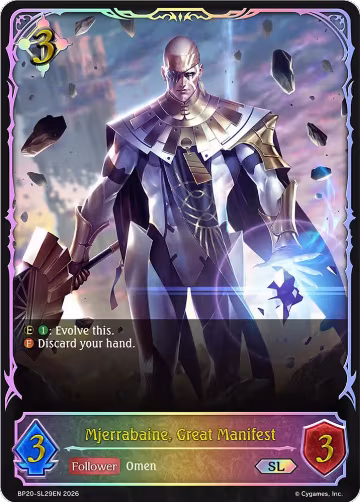 Mjerrabaine, Great Manifest (SL) (BP20-SL29EN), Omens and Heirs — Shadowverse card price