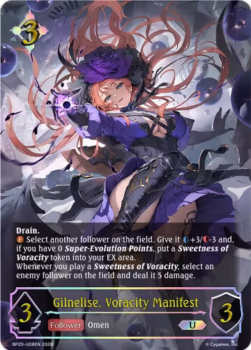 Gilnelise, Voracity Manifest (U) (BP20-U08EN), Omens and Heirs — Shadowverse card price