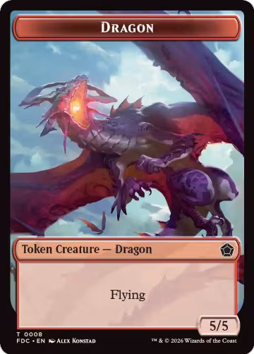 Dragon (0008) // Treasure Double-Sided Token (8 // 16), Commander: Foundations — Magic card price